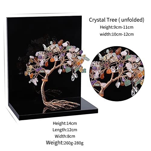 mookaitedecor Natural Colorful Crystal Money Tree Stones Bookends, Decorative Acrylic Stone Tree Book Ends for Shelves Desktop Organizer Home Office,3-4inch (1 Pair) - color: Colorful, size: 3-4 Inch