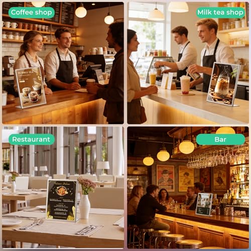 2pack 8.5"x11" Metal Tabletop Sign Holder with Stainless Steel Frame Menu Board Poster Display Stand for Office Store Restaurant Hotels - size: 2Pack 8.5"x11"