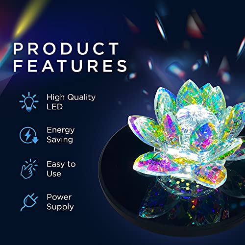 19 LED White Light Stand Base - Circular Illuminated Display Pedestal for 3D Crystal Glass Art - LED Light Base & Crystal Display Stand, AC/USB Plug Operated Lighted Acrylic, Crystal Base Black - style: White Lights