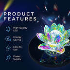 19 LED White Light Stand Base - Circular Illuminated Display Pedestal for 3D Crystal Glass Art - LED Light Base & Crystal Display Stand, AC/USB Plug Operated Lighted Acrylic, Crystal Base Black - style: White Lights
