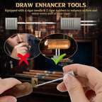 XIFEI 8-in-1 Desktop Cigar Lighter Kit, 4 Jet Flame Torch Lighter with V Cutter Guillotine, Punch, Holder, 3 Draw Enhancer Tools, 3 Ashtrays, Cigar Accessories for Home, Office, Bar & Gifts (Black) - color: Black