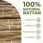 Rattan Storage Basket Set of 3 - Handwoven Rectangular Wicker Baskets for Kitchen, Pantry & Home Organization (Large, Medium, Small) - style: Natural