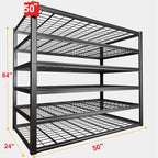 50" W Garage Shelving Heavy Duty, 6 Tier Garage Shelves, 84" H Adjustable Storage Shelving Unit, Commercial Metal Shelves for Warehouse, Basement - size: 50"Wx24Dx84"H | 6 Tier