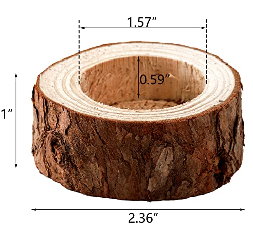 Lawei 20 Pack Wooden Tealight Candle Holder, Wood Votive Tealight Holder Tealight Candlestick for Wedding Party Birthday Holiday Decoration