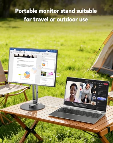 Jakeko Magnetic Portable Monitor Stand 15.6" - up to 16" 18.5 inch Tablet Holder for iPad VESA Mount 75mm for Desk Adjustable Foldable 360° Swivel (Up to 18.5'') - size: Up to 18.5''