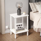TUTOTAK End Table, Side Table, Nightstand, 2-Tier Storage Shelf, Sofa Side Table for Small Space, Living Room, Bed Room TB01BW034 - color: White