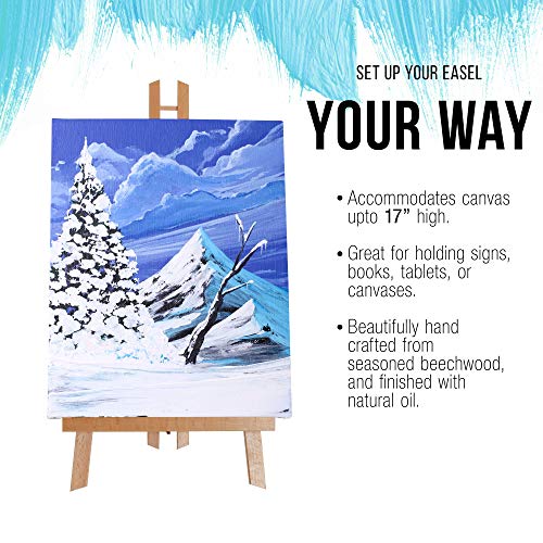 U.S. Art Supply 18" Large Tabletop Display Easel - Beechwood Artist A-Frame Display Stand, Wooden Easel for Painting, Canvas Stand, (Pack of 6) Classrooms Events Photo Picture Sign Holder - style: 18" - Pack of 6
