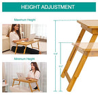 Lap Desk COIWAI Bed Table Desk Tray Desk for Bed for Laptop Writing Eating Laptop Desk with Tablet Slot, Adjustable Height Angle, Foldable Tray for Sofa Couch Floor, with Storage Drawer - Large - size: 28.8" *13.4" Height&Angle adjust