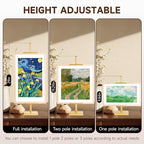 Adjustable Tabletop Easel Stand for Picture Frames up to 29" H - Metal Frame Holder Stand for Sign, Artwork, Canvas Display - Compact Black Small Easel Stands for Home Office Galleries (Golden)