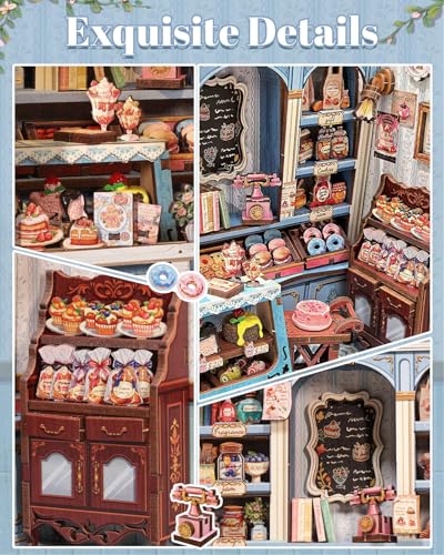 Book Nook Kit, DIY Miniature House Kits for Adult and Teens, Dollhouse Tiny Booknook Garden House Bookshelf, DIY Craft Gifts for Family and Friends (Sweet Marie) - style: Sweet Marie