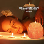 Himalayan Glow Hand Carved Himalayan Salt Candle Holders, Home Decor Item great as a Night light - size: 1 Count (Pack of 1)