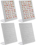 Henoyso 4 Pcs Velvet Ring Display 50 Slots L-Shaped Ring Display Stand Tray Holder for Selling Earring Jewelry - color: Grey