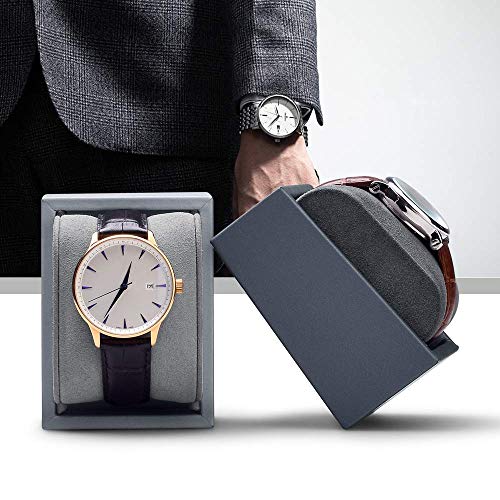 Oirlv Premium Leather Single Watch Display Stand Bracelet Wrist Watch Showcase Jewelry Display Holder(Grey) - color: Grey