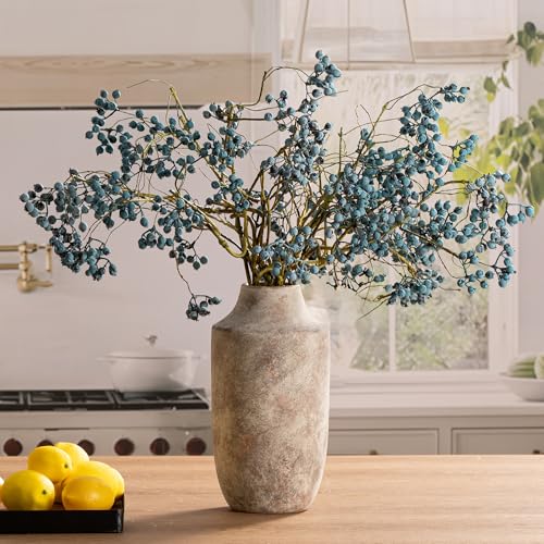 Mitt&Ditt Ceramic Flower Vase, 12.5 inch Tall Off-White Vase, Large Decorative Terracotta Vases, Farmhouse Rustic Pottery Vases for Home Decor, Living Room, Table - color: B-12.5"h-terracotta