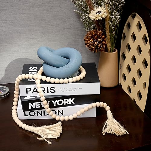 Wood Knot Decor Chain Link - Coffee Table Shelf Office Entryway Decorative Object Wooden Knot Sculpture Rustic Accents Modern Boho Celtic Home Living Room Farmhouse