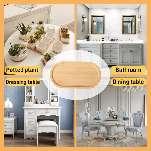 1PCS Bamboo Bathroom Trays - Suitable for The Bathroom,Kitchen,Breakfast Tray and Decorative Tray (8.46 in * 4.53 in) - size: 8.5" x 4.5" x 0.4"