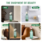 Glass Bud Vase, Green, Small Flower Vase, Set of 6, Simple and Solid, Aromatherapy Bottle, for Lady, Classy Gift for Mother's Day, Birthday, or Wedding, - color: Green