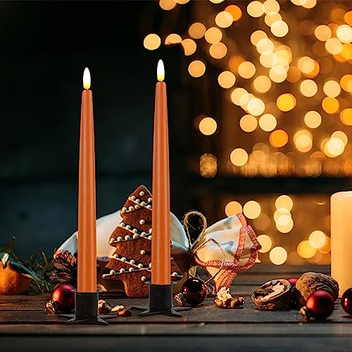 CVHOMEDECO. Primitive Iron Taper Candle Holders Vintage Black Candlestick Holders for Halloween Christmas Dining Room Home Decor. Set of 2, Star Base - color: Star 2 Pcs