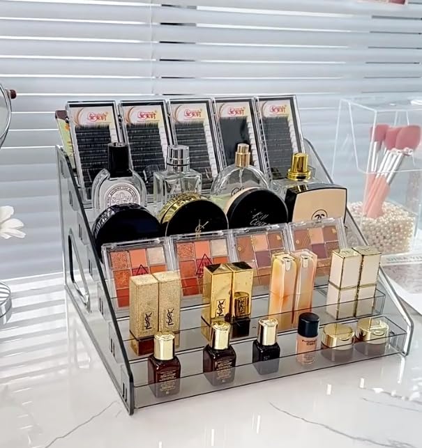 Pero Pero Nail Polish Organizer Acrylic Display Rack for Nail Polish Holder Sunglasses Organizer Essential Oils Holder Clear Eyeglasses Display Case Makeup Organizer - style: 7Layers