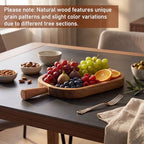 Acacia Wood Serving Board with Handle Rectangular Charcuterie Tray Acacia Dinner Platter with Natural Grain Finish Mom Gift for Food Meat Bread Appetizer Snack (12''l X 5.75''w X 1''d) - size: 12.1" x 5.8" x 1"