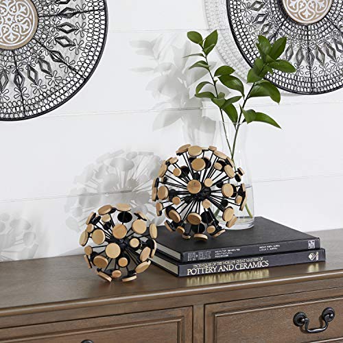 Deco 79 Metal Geometric Sculpture, Set of 2 7", 5"W, Brown