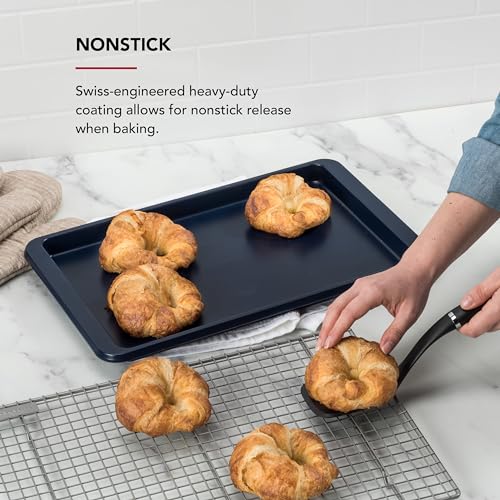 KitchenAid 10x15in Nonstick Aluminized Steel Baking Sheet, Ink Blue - color: Ink Blue, size: 10 x 15 Inch
