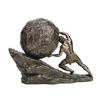 Veronese Design 8 1/8 Inch Sisyphus and The Eternal Boulder Cold Cast Resin Bronze Finish Statue Home Decor - color: Cold Cast Bronze Finish