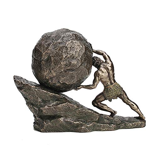 Veronese Design 8 1/8 Inch Sisyphus and The Eternal Boulder Cold Cast Resin Bronze Finish Statue Home Decor - color: Cold Cast Bronze Finish