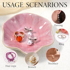Lemecima 8 Pcs Ceramic Jewelry Dish Set, Leaf-Shaped Trinket Holder Tray for Rings Earrings Necklaces Bracelets Keys, 4 Colors, Gifts for Women Mother's Day Birthday Wedding Anniversary