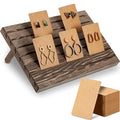 Blulu 31 Pack Wooden Earring Display Stand 7 Slots jewelry Display Holder with Earring Card for Selling Vendors Retail Show - color: Brown, Light Brown