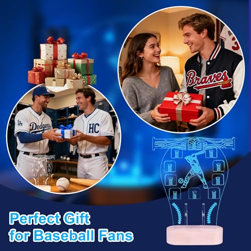 Loscarol Championship Ring Display Case, 10 Slots Baseball Ring Holder Case with LED Light, Acrylic Championship Ring Display Stand for Collection Sports Champion Rings