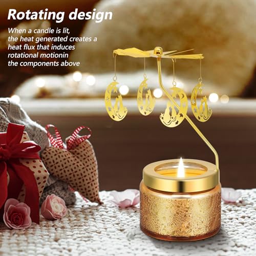 Kunrsug Cat Rotating Scented Candles Gift Set for Birthdays, Christmas, Thanksgiving, or As A Unique Present for Your Mom, Sister, Girlfriend, Colleagues, Friends, or A Dear Friend - style: Moon Cat