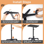 Black Salon Tray Height Adjustable Hair Color Tray with Wheels for Spa or Home Use - color: M-black