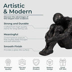 Sagebrook Home Modern Glam Resin Sculpture - Thoughtful Seated Figurine - Polyresin Metallic Bronze Finish - Elegant Home & Office Decor - Artful Accent for Living Room & Bedroom - 16" Bronze - size: 13.0" H
