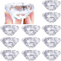GOLDEAL 12 PCS Clear Glass Diamond Shaped Tealight Candle Holder,Votive Candle Holders Bulk Use for Wedding, Party,Dinner, Home Decor, for 1.5" Tealight (Diamond)