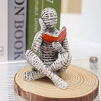 Pulp Reading Women Figurine, Reading Statues for Home Decor, Thinker Statue Decor Modern Figurines Abstract Sculpture for Home Decoration Living Room Office Bookshelf Shelf Table (A) - style: A