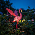 43" Metal Flamingo Garden Sculptures with Solar Light, Pink Flamingo Yard Art - Large Outdoor Lawn Ornaments & Decor for Patio, Backyard, Garden - size: 43Inch