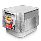 9x13 Disposable Aluminum Pans with Lids - (30 Pack) Heavy Duty Foil Pans with Lids 9x13 Foil Pan Covers, Food Catering Containers for Baking, Cooking, Heating, Storage, Stock Your Home - size: 30 Pack w/ Lids