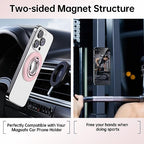 SYNCWIRE Magnetic Phone Ring Holder for MagSafe, 360° Rotation Cell Phone Grip Stand Finger Ring Kickstand Two-Sided Magnet Compatible with iPhone 17 Pro Max 16 15 14 13 12 MagSafe Accessories - color: Single Ring-1PCS-Light Pink