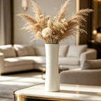 12 Inch White Vase Ceramic Flower Vase, Tall Vases for Pampas Grass, Home Decor, Modern Textured Vases for Living Room Decorations,Table Centerpieces,Shelf,Farmhouse Small Ceramic Vase - style: Shape 9