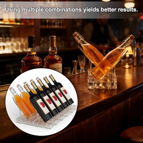 Clear Acrylic Wine Rack, Modular Stackable Countertop Wine Bottle Holder with Leaf Shaped Support, Multi Purpose Versatile Wine Display Stand for Home Bar Party Daily Organizing (2pcs) - color: 2pcs