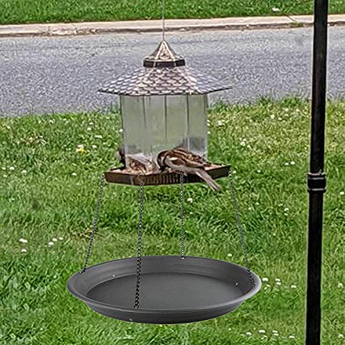 Bird Seed Catcher Tray Platform Feeder Hanging Tray Fits Most feeders Catches Most Falling Seed and Husk Great for Attracting Birds Outdoors, Backyard, Garden - Black