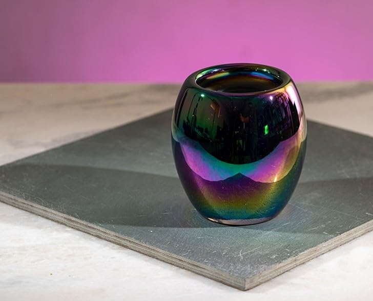 4" Art Glass Glisten + Glass Votive Candle Holder (Titanium) - color: Titanium
