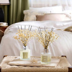 Airkeep Reed Diffuser 3.38 oz (100ml) 2pk, Clean Linen Scented Reed Diffuser Set,Reed Diffuser & Oil Diffuser Sticks, Aromatherapy, Airkeep Reed Diffuser Set Box 2-Clean Linen - size: Real Flower/3.38Ounce/2pack