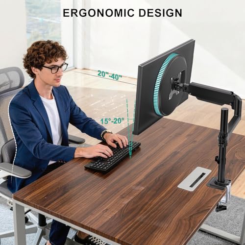 WALI Single Monitor Arm 13-33 Inch, Single Monitor Mount, Vesa Desk Mount up to 19.8lbs Single Monitor Stand with Clamp, VESA 75x75mm or 100x100mm Compatibility(GSDM001), Black - size: 13"-33", style: Single Arm