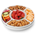 MALACASA Porcelain Divided Serving Dishes, Appetizers Tray, Serving Tray for Party - Perfect for Chips and Dip, Fruit, Veggies, Candy and Snacks, Divided Serving Platter, Relish Tray, White