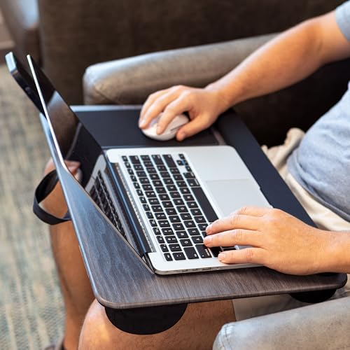 LAPGEAR Home Office Pro Lap Desk with Wrist Rest, Mouse Pad, and Phone Holder - Gray Woodgrain - Fits up to 15.6 Inch Laptops - Style No. 91595 - color: Gray Woodgrain, size: Home Office Pro W/Wrist Rest