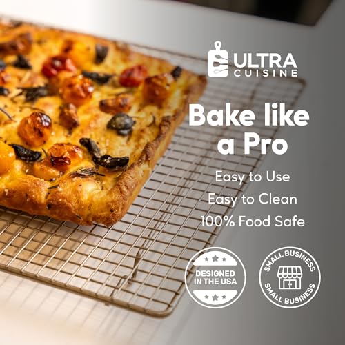 Ultra Cuisine Heavy Duty Cooling Rack for Cooking and Baking - Professional Grade Premium100% Stainless Steel Baking Rack & Wire Cooling Mesh for Roasting & Grilling - Dishwasher Safe - 11.5" x 16.5" - size: 11.5" x 16.5" 1-Pack