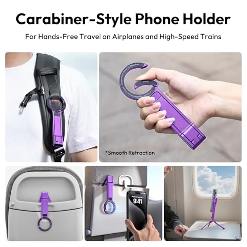 ULANZI MA30 Magnetic Phone Tripod Stand for iPhone-Aluminium Maglock Smartphone Mini Tripod Pocket Cell Phone Stand Strong Magnet Quick Mount Compatible with iPhone 17 16 15 14 13 12 Series, Purple - color: Purple