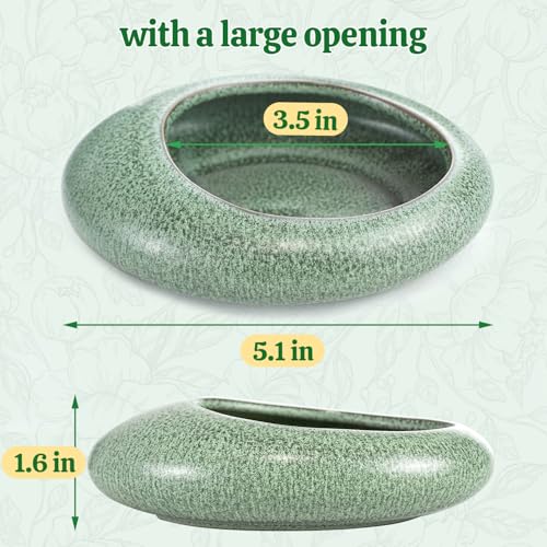 Flower Frog Vase Kit, Ikebana Flower Arrangement Ceramic Water Drop Flower Pot Flower Frog Flower Arrangement Vase Kit (Green Small Size) - color: Green Small Size